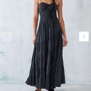 Free People Black Sundrenched Solid Maxi Dress